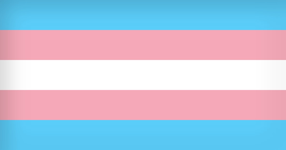 Drapeau de la fierté trans, symbole de la communauté transgenre - bandes bleu clair, rose clair et blanche