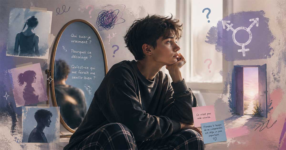 pleine introspection, posée et silencieuse, cherchant à comprendre son rapport au corps et à son identité de genre